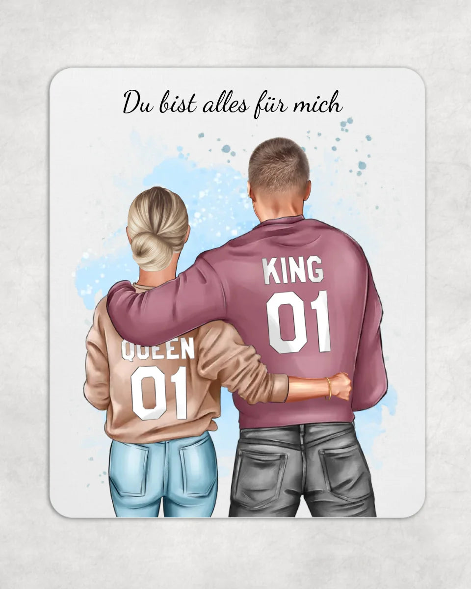 Persönliches Mauspad | Couple King & Queen