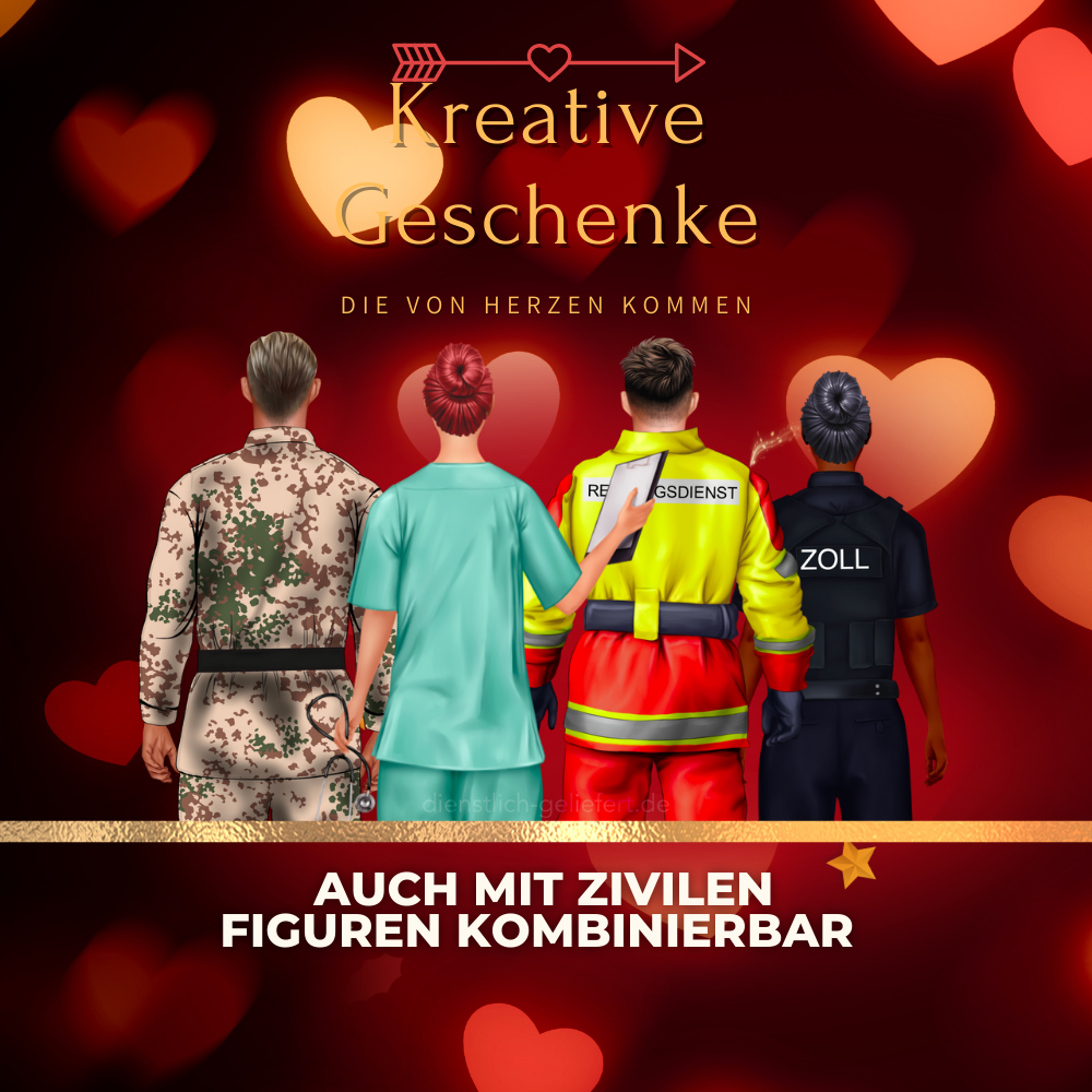 Bild zeigt Soldaten, Krankenschwester, Sanitäter, Polizistin und Zollbeamtin
