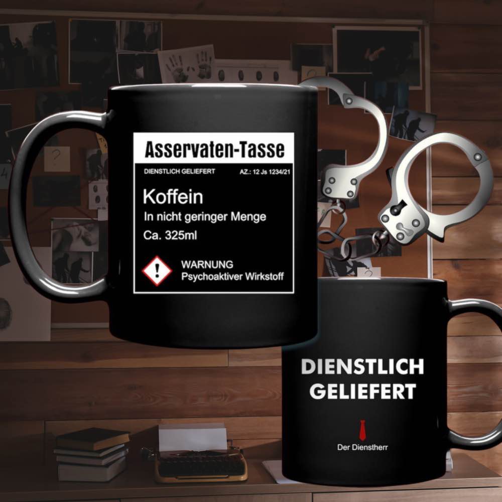 Kaffeetasse für Ermittlerinnen und Ermittler, Justiz und Kriminalpolizei