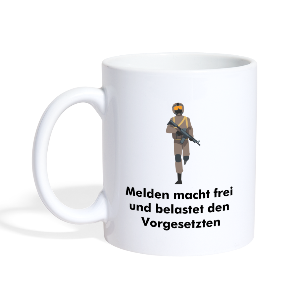 Meldung! - Bundeswehrtasse - weiß