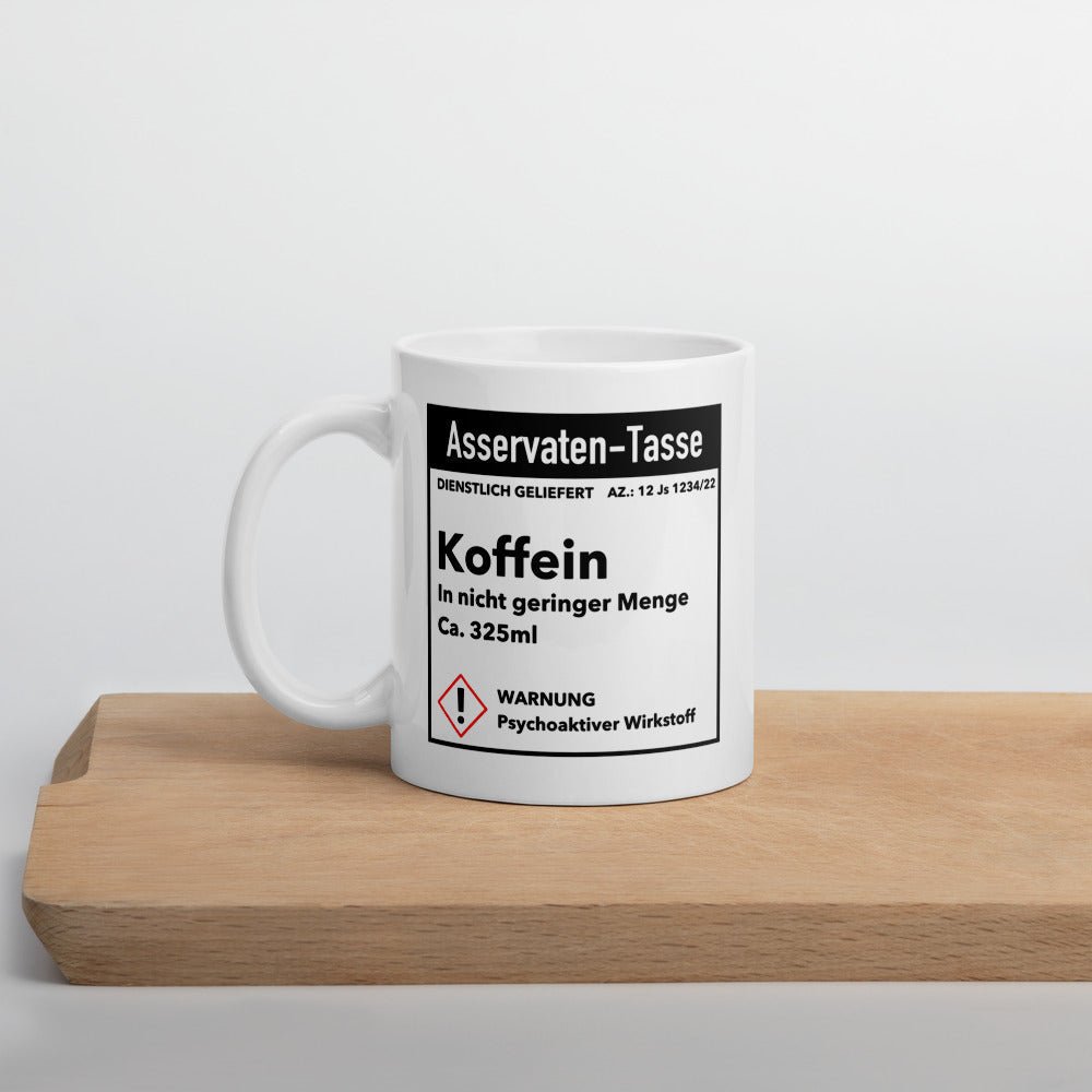 Asservaten-Tasse - Dienstlich Geliefert Shop, Kripo, Ermittler, Kriminalpolizei, witzig