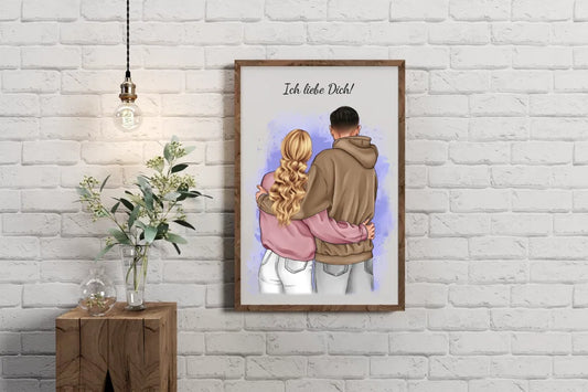 Persönliches Poster | Couple Umarmt